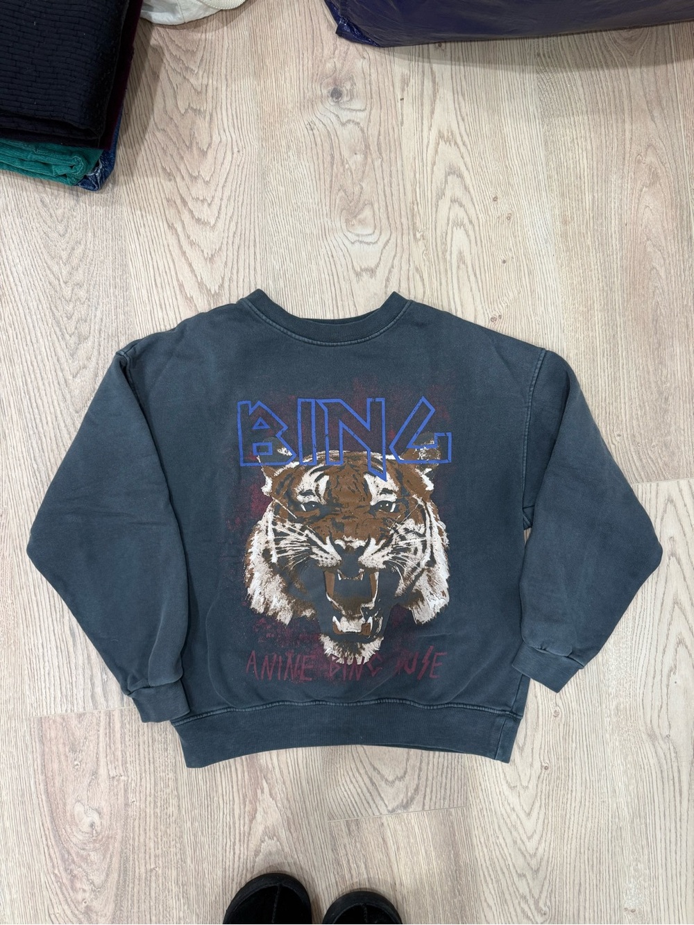 Anine Bing Crewneck Sweatshirt with Tiger Graphic